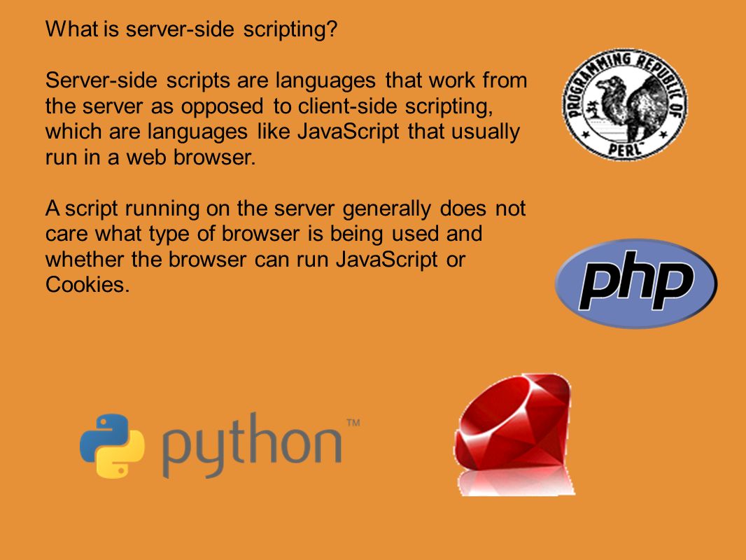 A very basic overview of Server-Side Scripting Or what is PHP, Perl ...