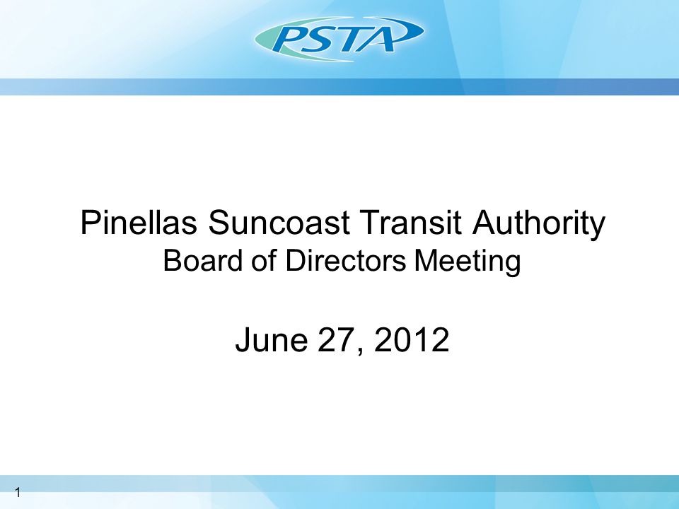 Pinellas Suncoast Transit Authority Board of Directors Meeting June 27,