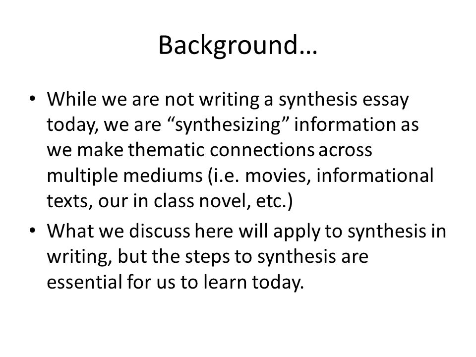 what does synthesize mean in writing
