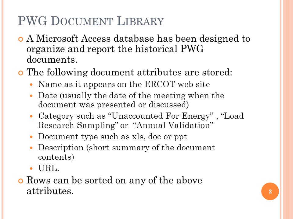 PWG D OCUMENT L IBRARY PWG Meeting March 24, ppt download