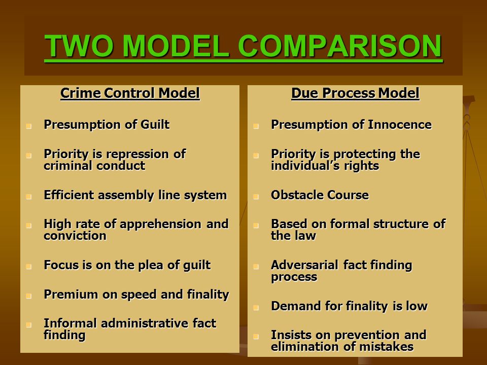 Compare models. Comparative Crime. Crime Control и due process кратко на русском. Assumption vs presumption разница. Presumption of innocent Table.