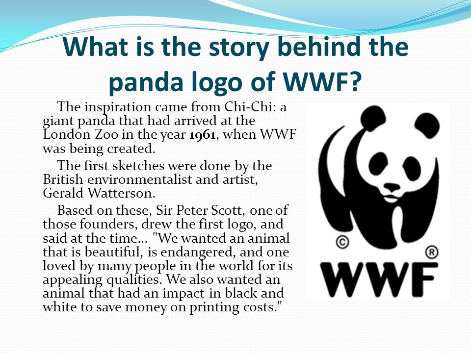 World Wide Fund for Nature (WWF) The giant panda has become the of It is an international non- governmental organization on April 29, - ppt download