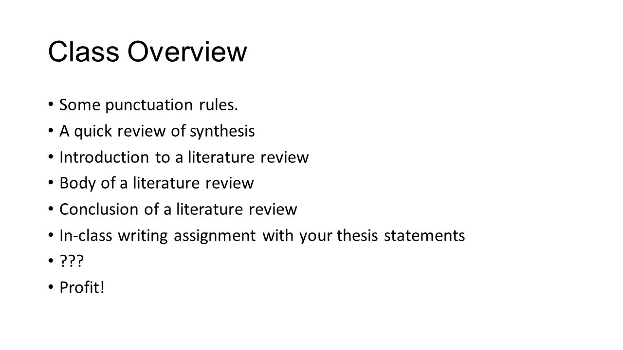 literature review and thesis statement