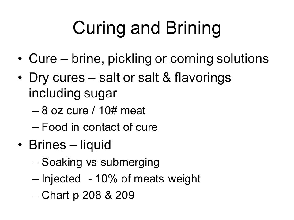 Brining Meat Chart