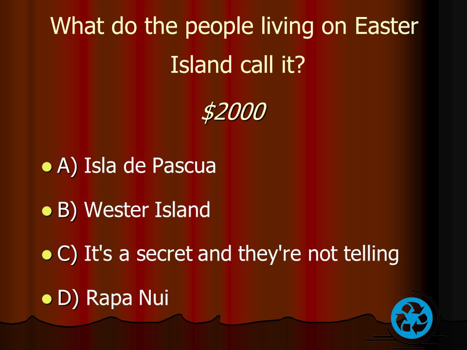 What do the people living on Easter Island call it.