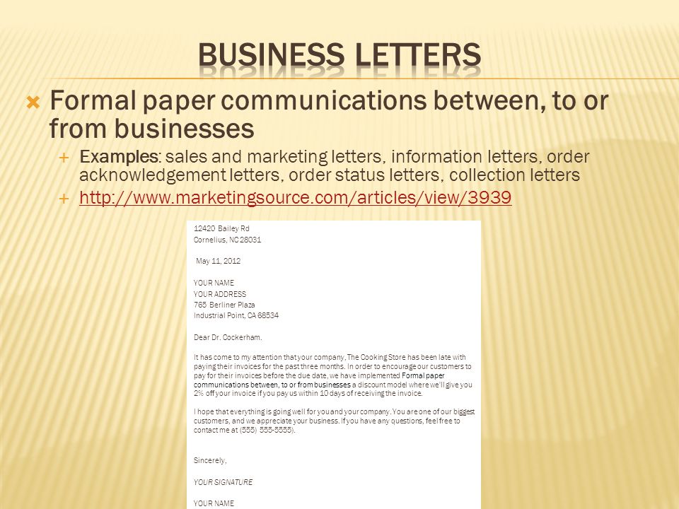 Example Of Correspondence Letter from images.slideplayer.com