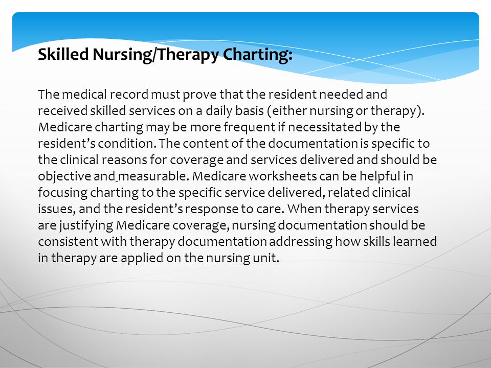Medicare Charting Guidelines