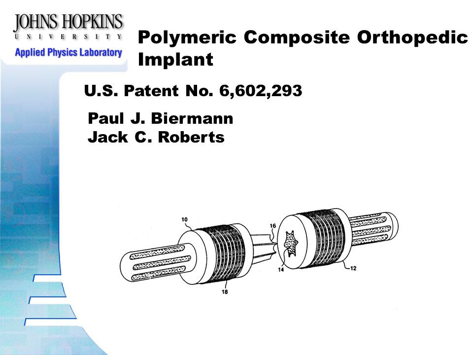 Polymeric Composite Orthopedic Implant U.S. Patent No. 6,602,293 Paul J. Biermann Jack C. Roberts