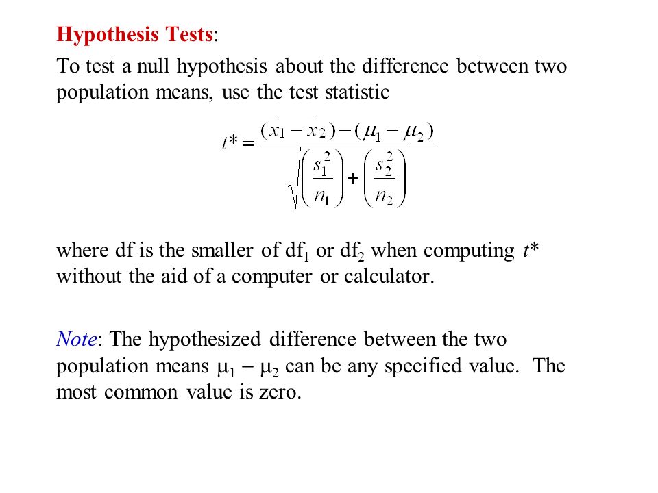 difference between two mean hypothesis test calculator