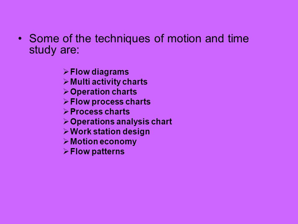 Time And Motion Study Chart