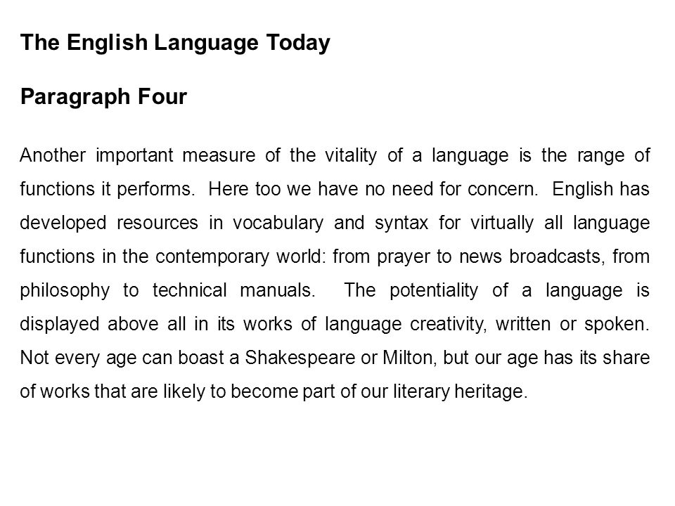 paragraph about language