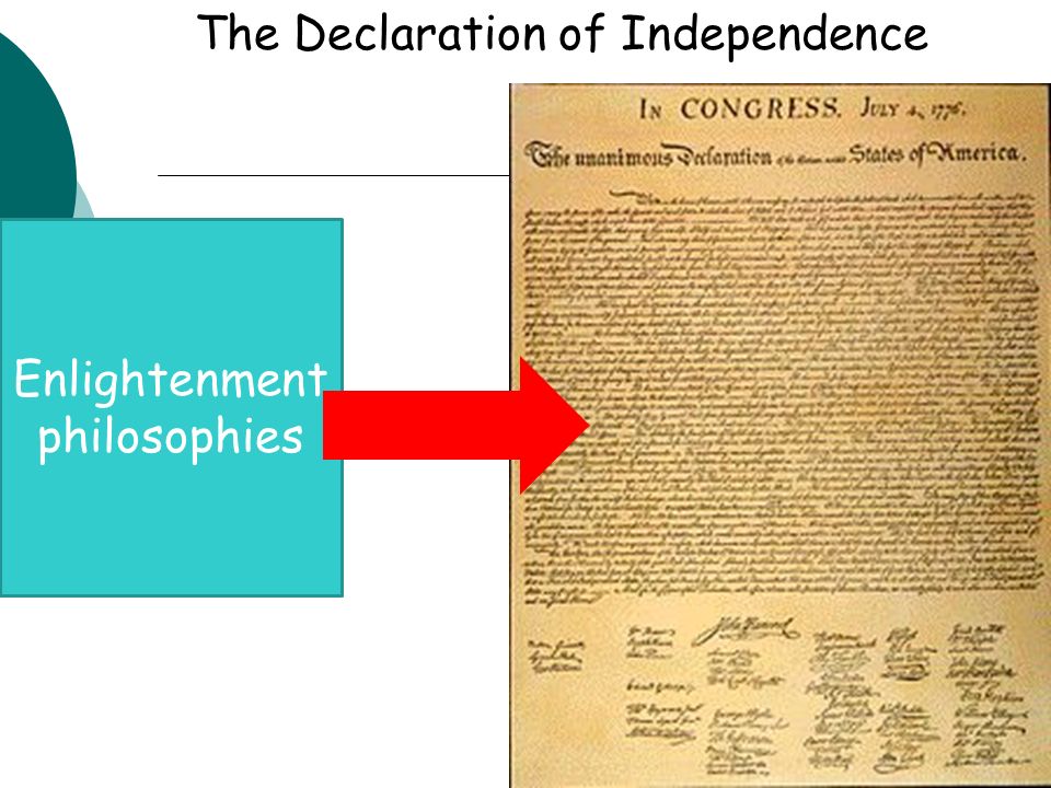 Enlightenment philosophies The Declaration of Independence