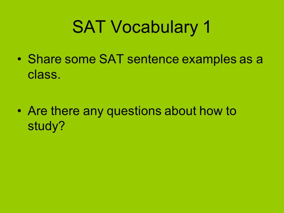 Sat Vocab Study