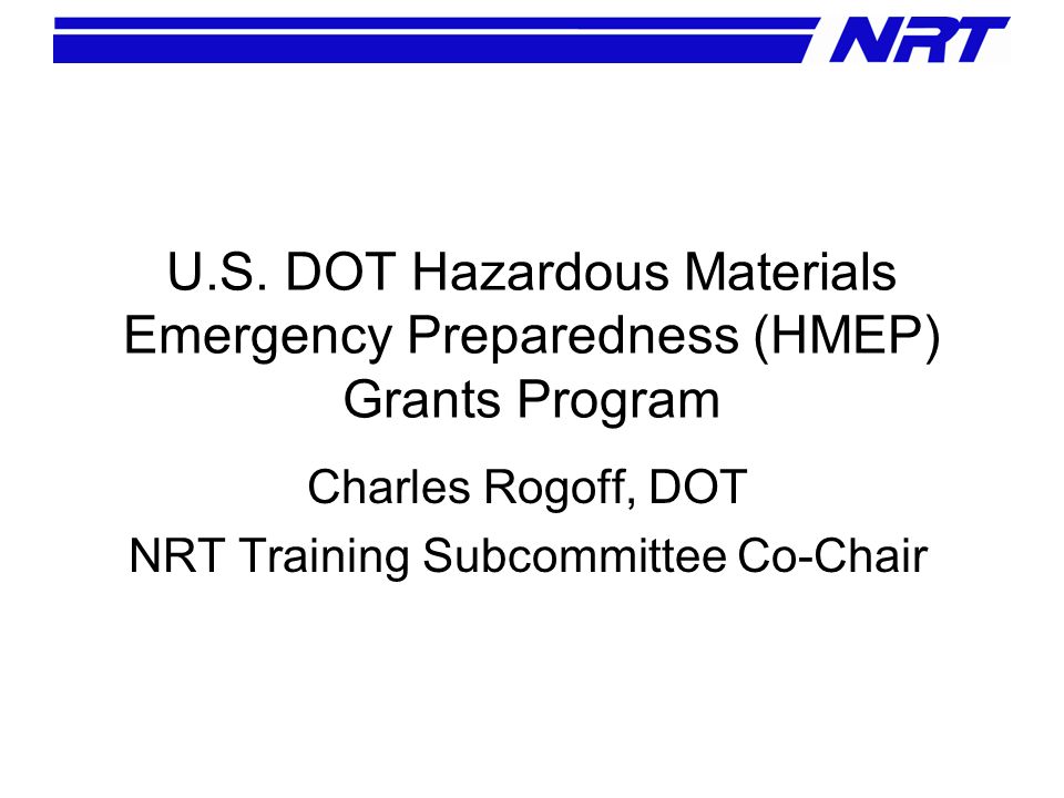 U S Dot Hazardous Materials Emergency Preparedness Hmep