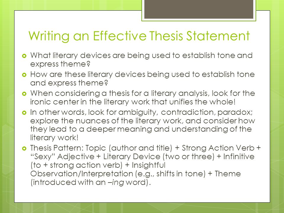 how to write a thesis statement for a literary analysis