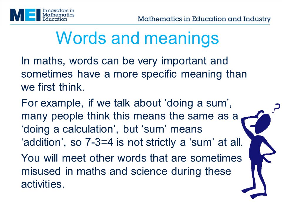 words and meanings in