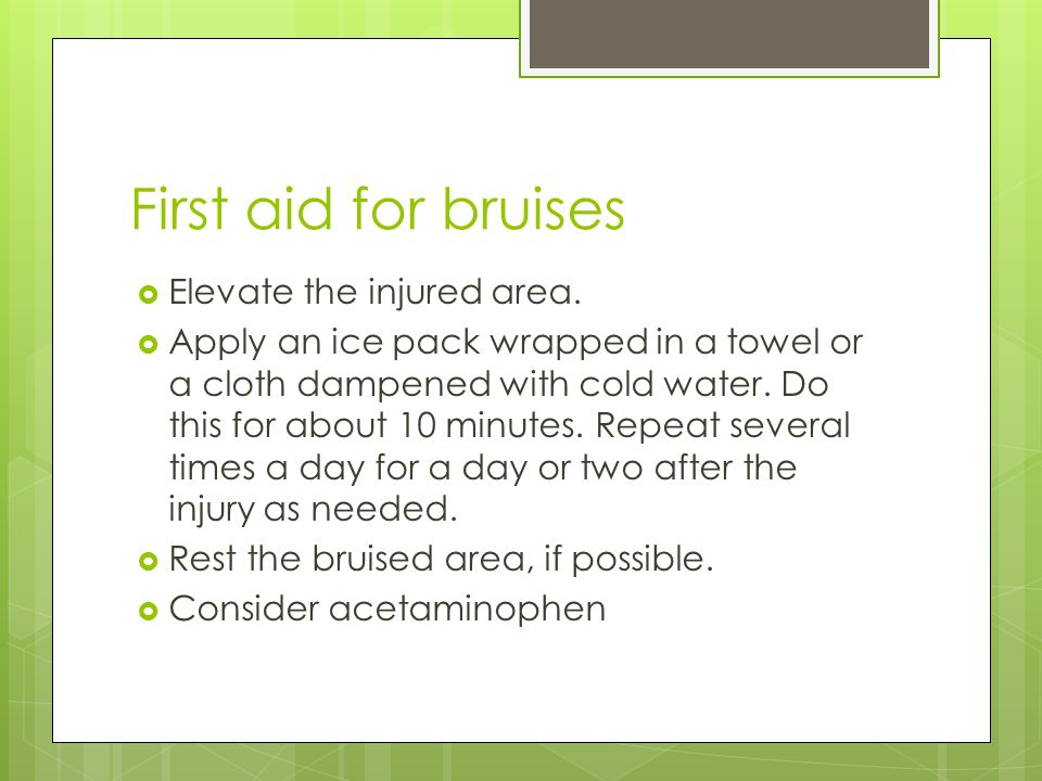 First aid deals for bruises