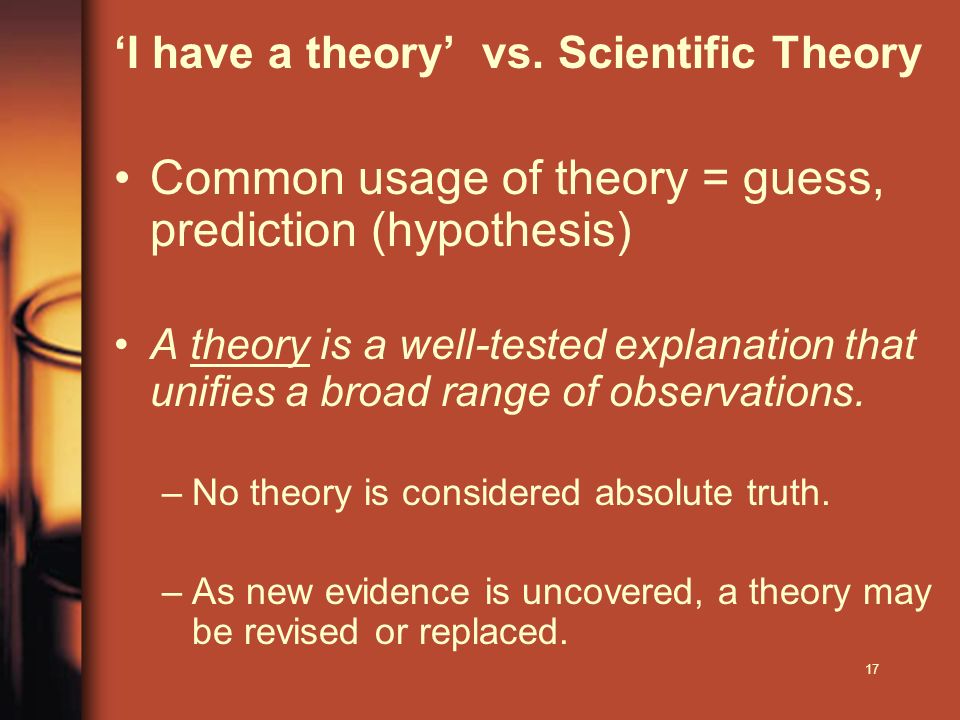 17 ‘I have a theory’ vs.
