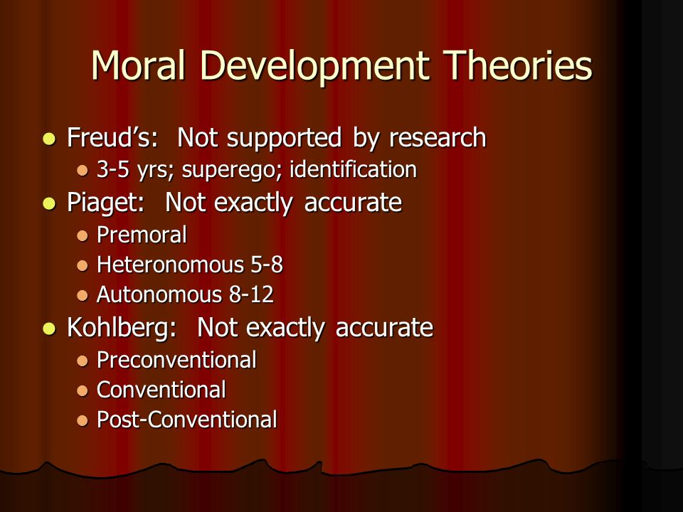 Self and Moral Development Middle Childhood thru Early Adolescence