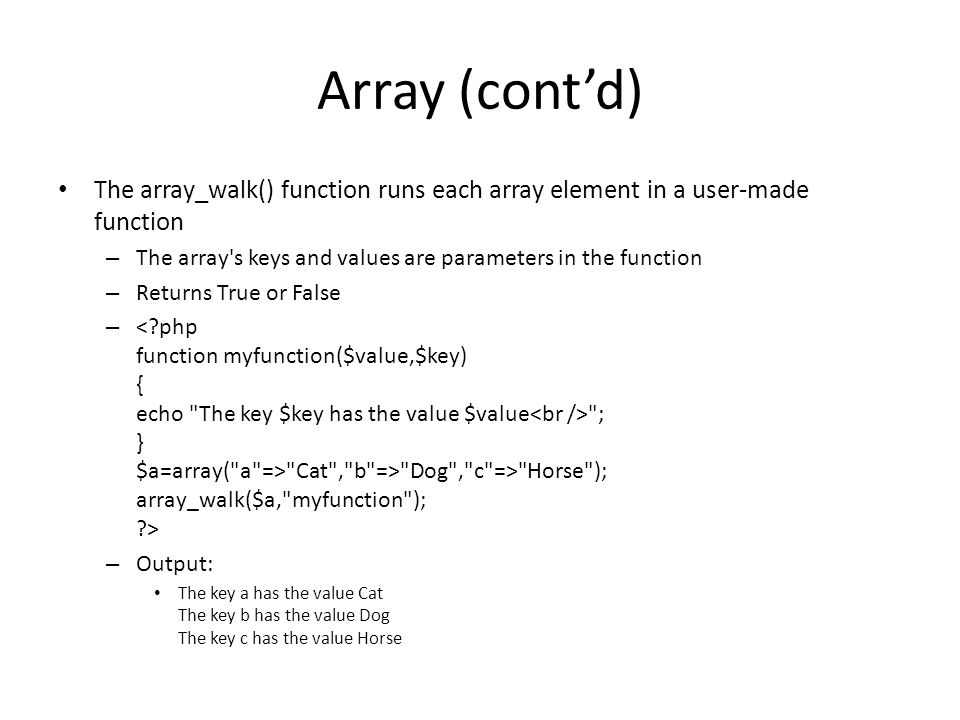 Introduction to PHP – Part 2 Sudeshna Dey. Arrays A series of homogeneous  elements Elements have values in form of stored data Has a key associated  with. - ppt download