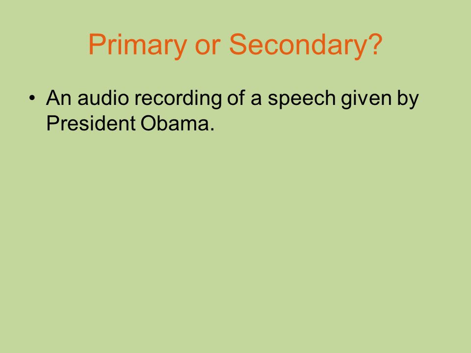 An audio recording of a speech given by President Obama.