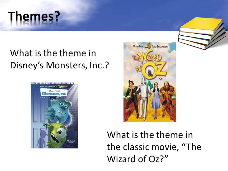 What is the theme in Disney’s Monsters, Inc..