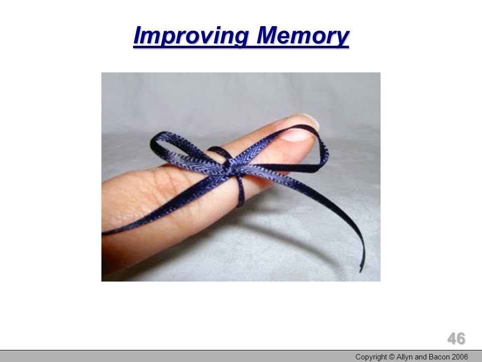 Copyright © Allyn and Bacon Improving Memory