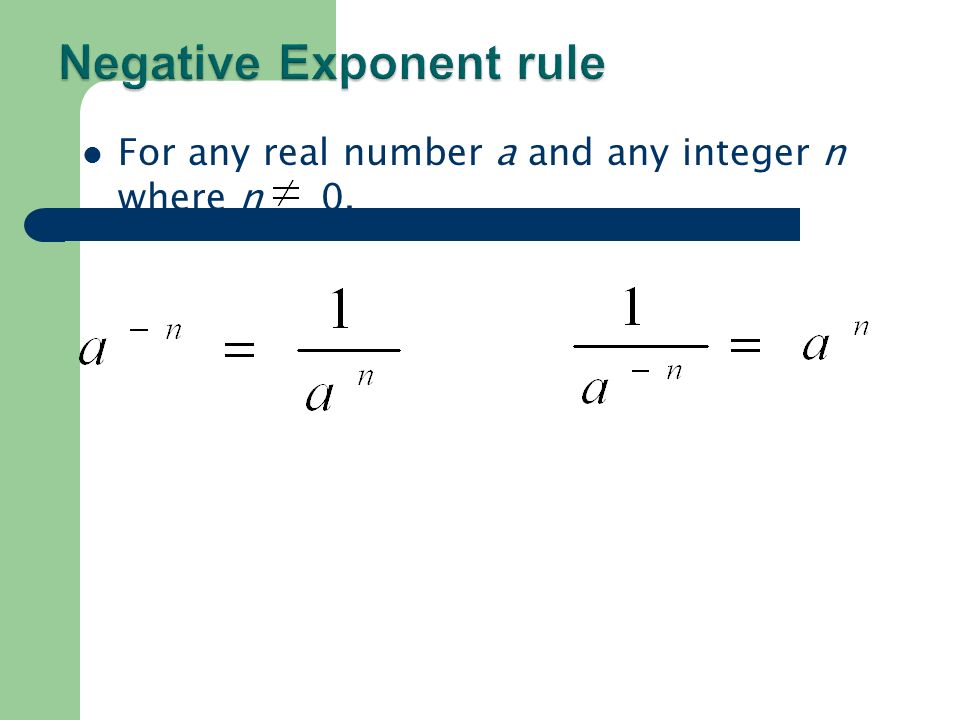 For any real number a and any integer n where n 0,