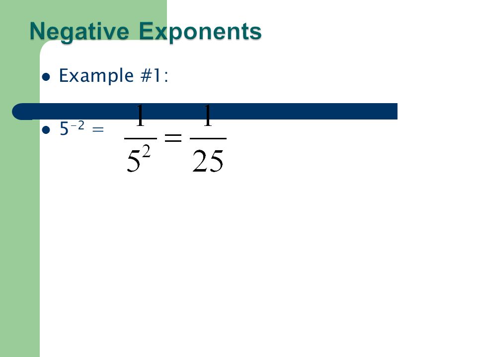 Example #1: 5 -2 =