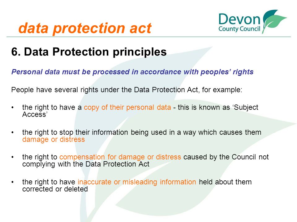 Data Protection Act ' What you need to know' Corporate Information  Governance Team Strategic Intelligence. - ppt download