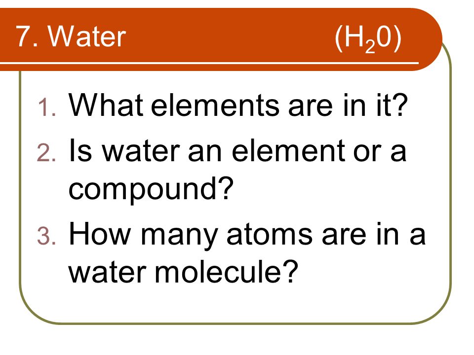 Is Water an Element or a Compound?