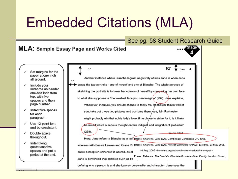 how to do embedded citations mla