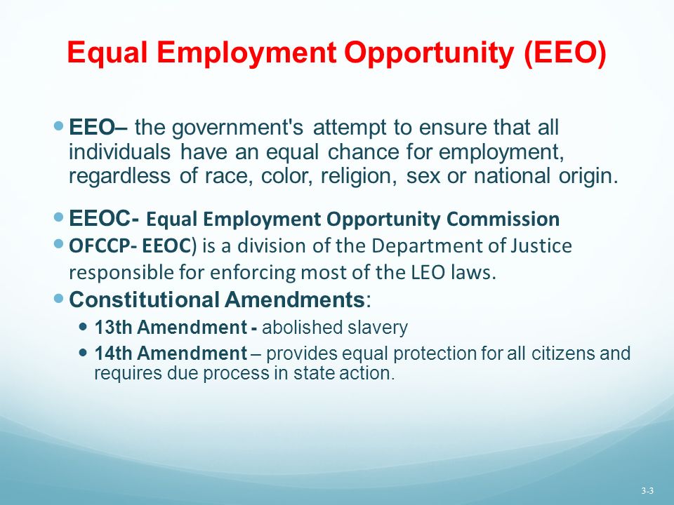 What is Equal Employment Opportunity in Human Resource Management?