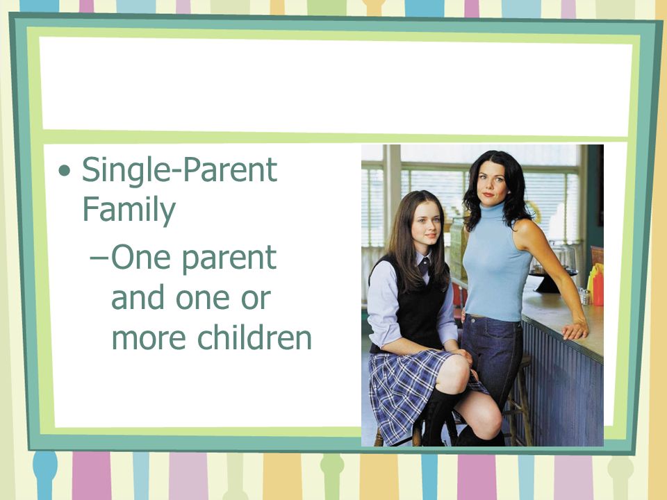 Single-Parent Family –One parent and one or more children