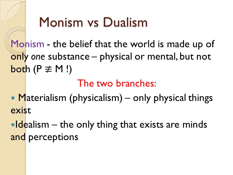 mind and body dualism definition