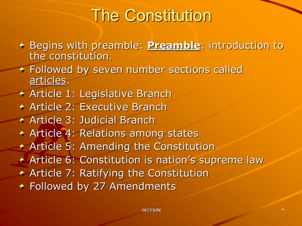 SECTION 1 The Six Basic Principles (3-1) What are the six basic principles  of the Constitution? What are the important elements (parts) of the  Constitution? - ppt download