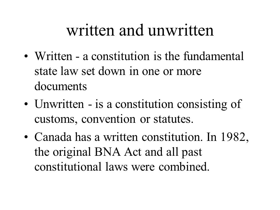 difference between written and unwritten law