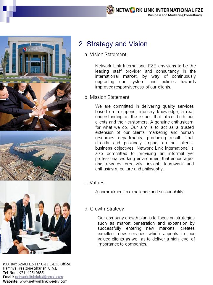 2. Strategy and Vision a.