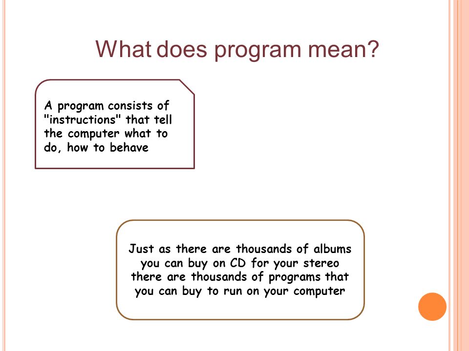 What does program mean.