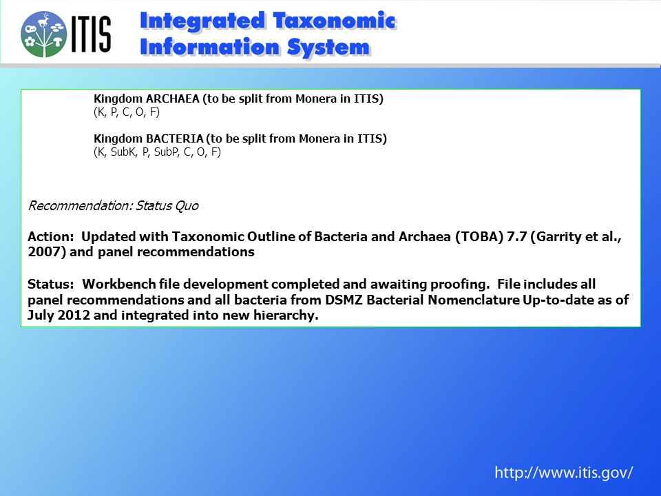 Thomas M. Orrell and Dave Nicolson National Museum of Natural History  Smithsonian Institution Integrated Taxonomic Information System (ITIS):  Adopting. - ppt download