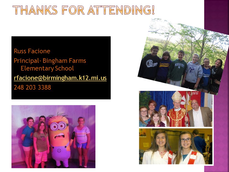 MLK Day Russ Facione Principal Bingham Farms Elementary School ppt