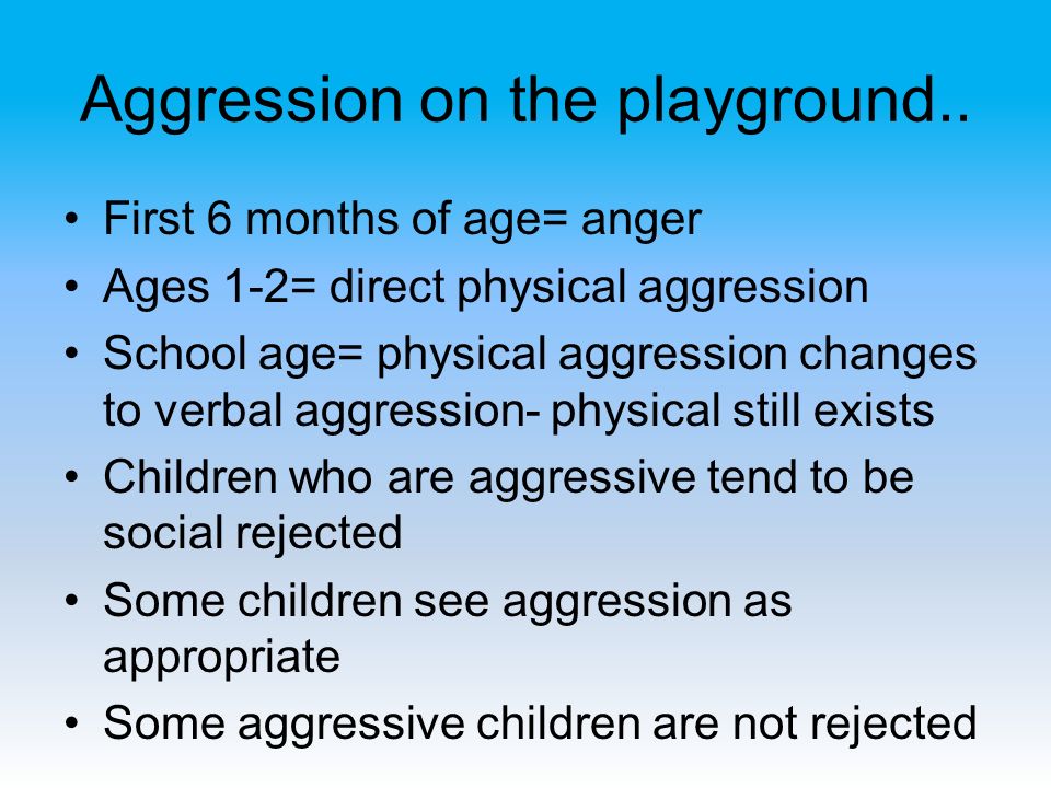Aggression on the playground..