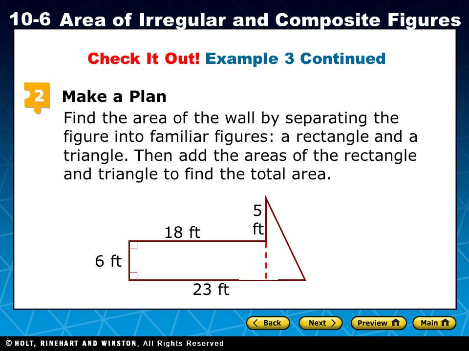 lesson 10-6 problem solving area of irregular and composite figures lesson 10-6 problem solving area of irregular and composite figures