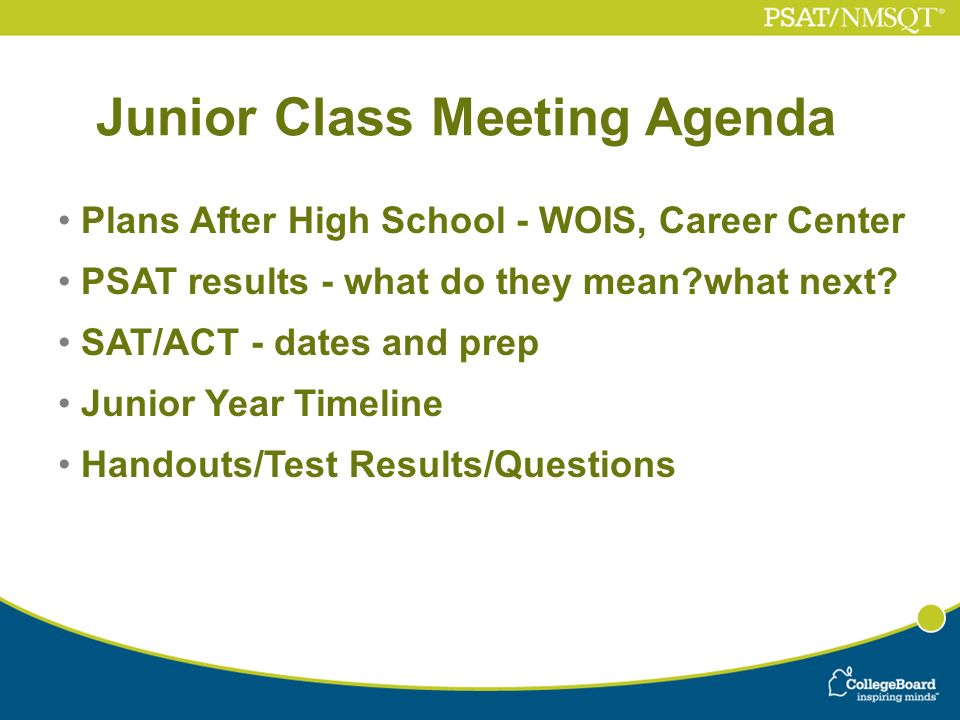 junior class meeting agenda plans after high school wois career plans after high school