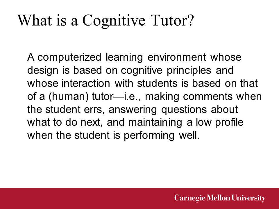 What is a Cognitive Tutor.