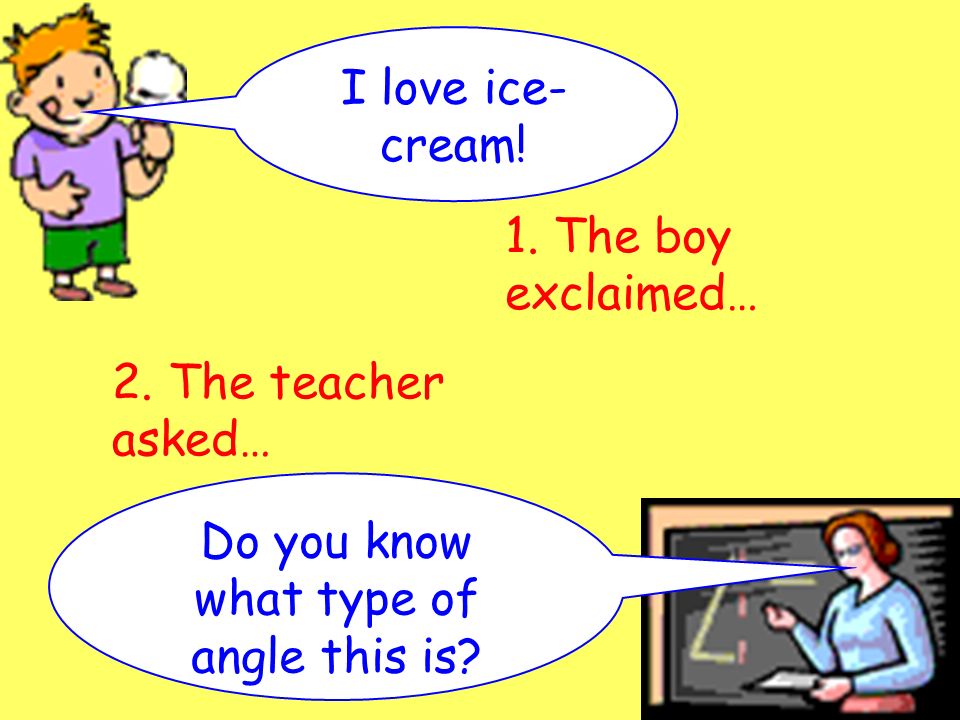 I love ice- cream. Do you know what type of angle this is.