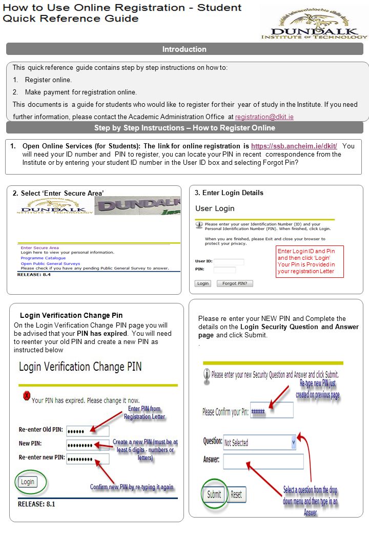how to use online registration student quick reference guide this how to create a quick reference guide