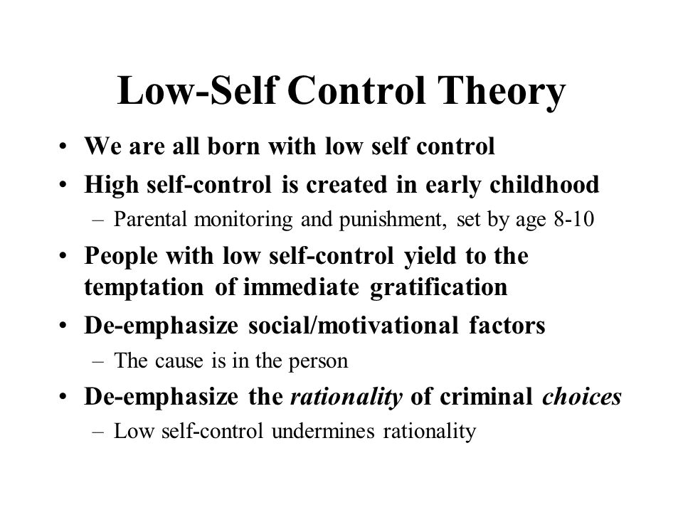 self control theory of crime definition