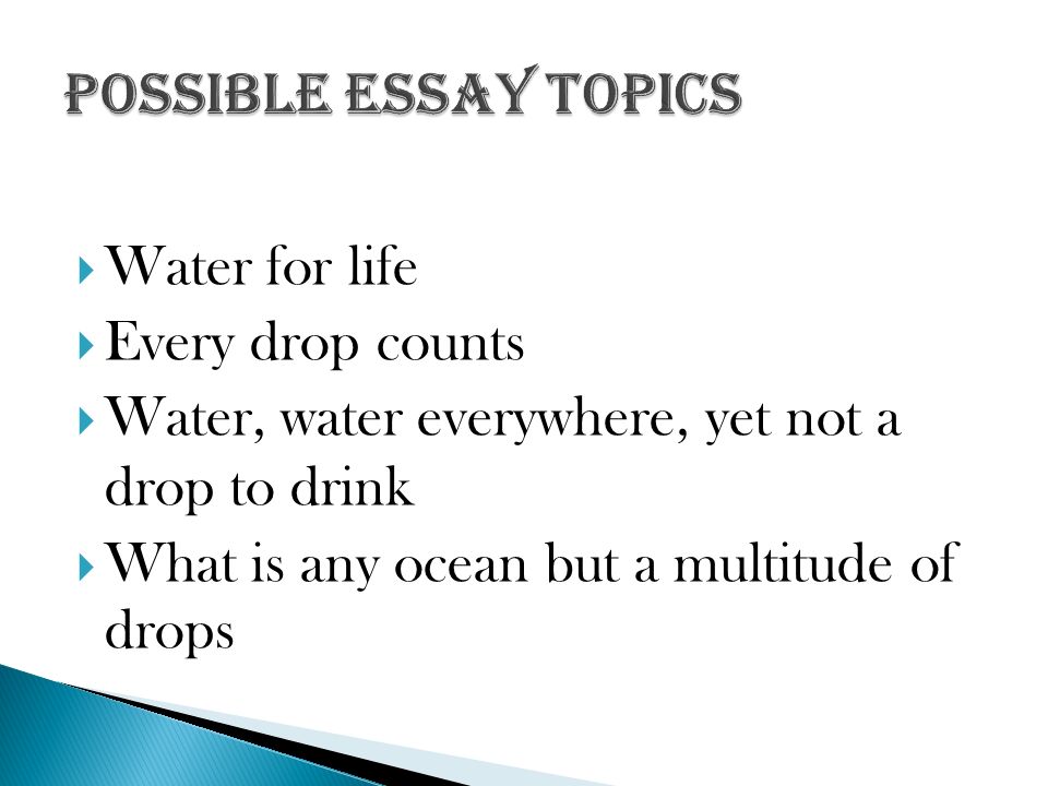 water water everywhere not a drop to drink essay
