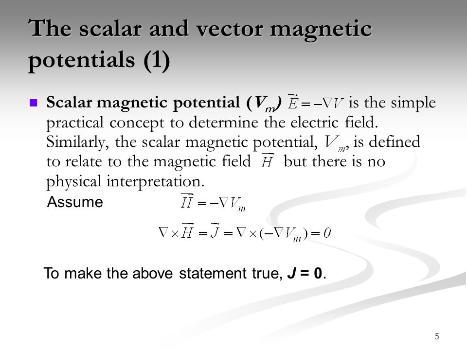 1 ENE 325 Electromagnetic Fields and Waves Lecture 8 Scalar and Vector Magnetic  Potentials, Magnetic Force, Torque, Magnetic Material, and Permeability. -  ppt download